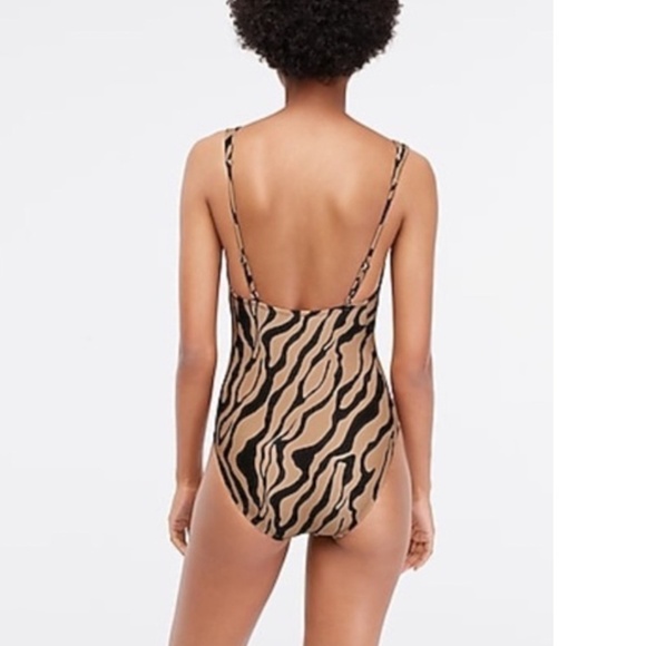 J CREW | Zebra Print Swimsuit NWT Size 0 - Picture 2 of 10